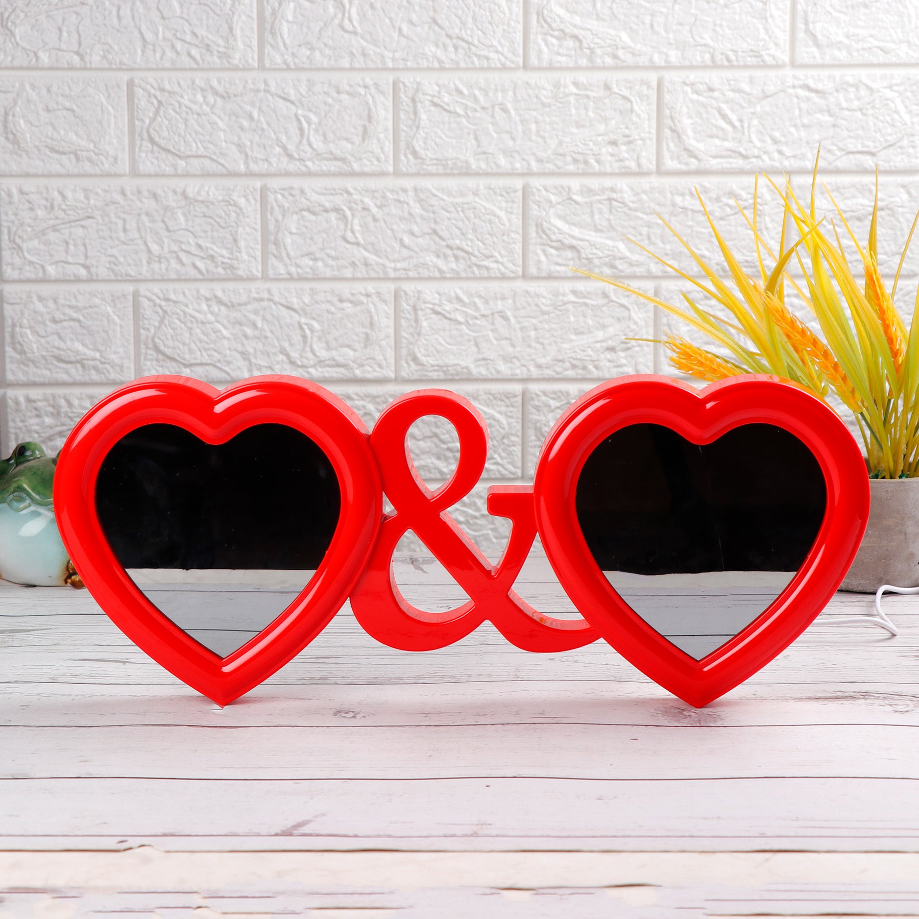 Romantic Hearts LED Magic Mirror Photo Frame