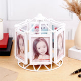 White Gazebo Wind-Up Auto-Rotating