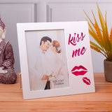 Kiss Me White Photo Frame