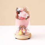 Archies Pink Rose Dome with Couple Figurine & Lights