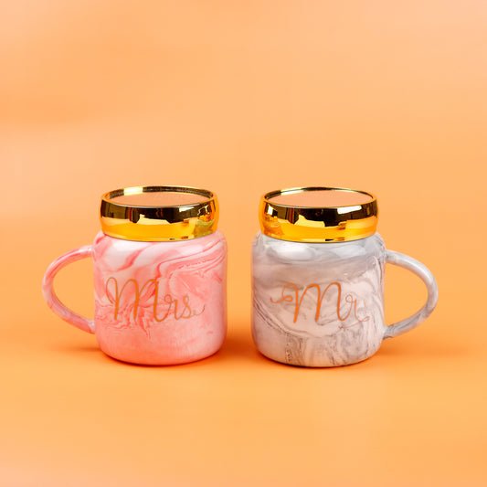 Mr. & Mrs. Ceramic Couple Tumbler Set