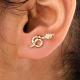 Golden Snake Earring Pendant Set