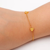 Romantic Hearts Golden Bracelet