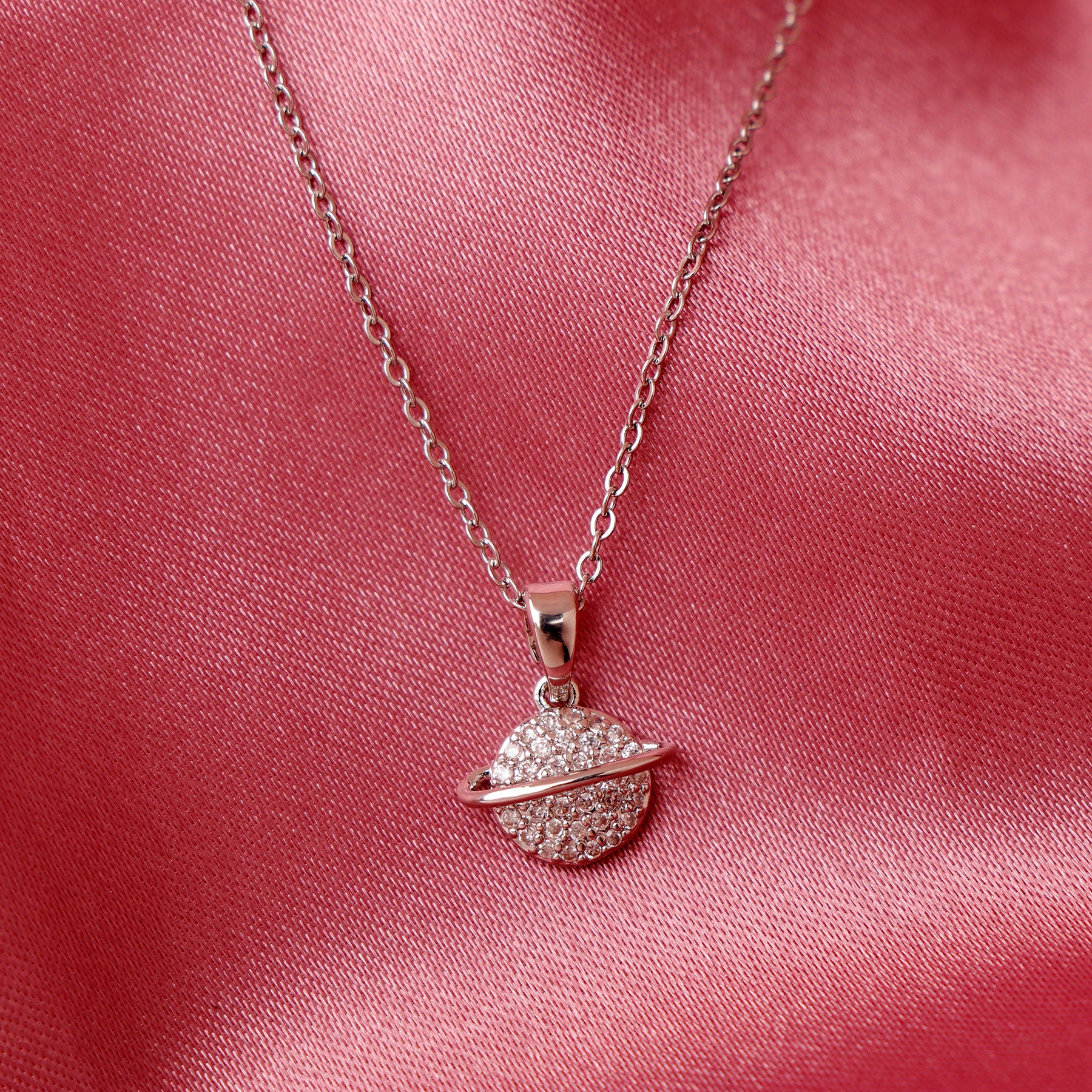 Saturn Ring Silver Pendant