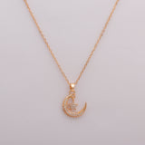 Moon and Star Golden Pendant