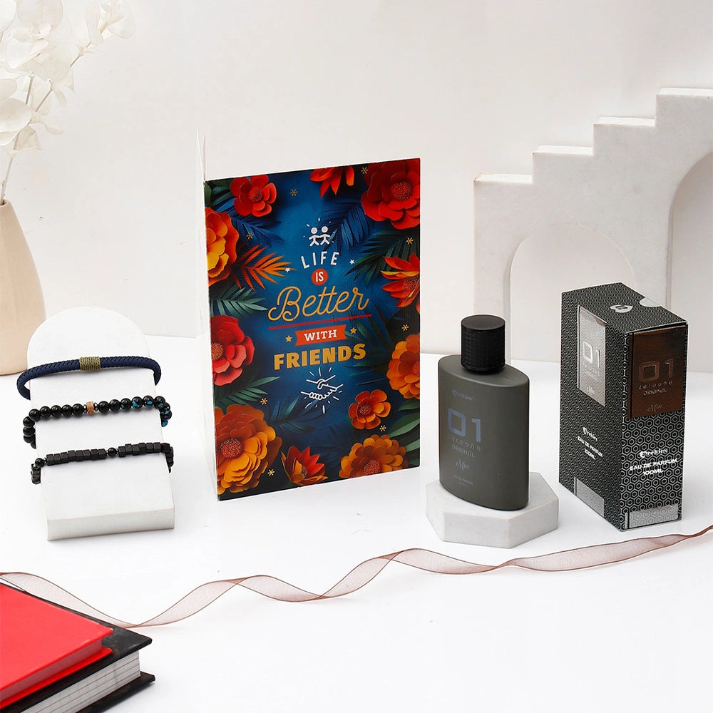 Archies Friendship Day Greeting Card, Perfume & Bracelet Combo