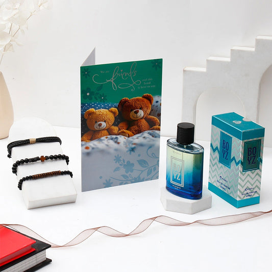 Archies 'We Are Friends' Greeting Card, Perfume & Bracelet Set