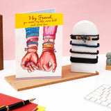 Archies Friendship Greeting Card & Blue Beaded Bracelet Set