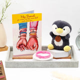 Archies 'Hey Friend' Greeting Card, Soft Toy Keychain & Bracelet Set