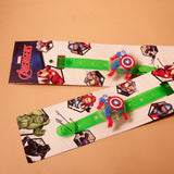 Captain America Green Rubber Kids Rakhi Pack of 2