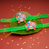 Captain America Green Rubber Kids Rakhi Pack of 2