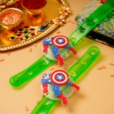 Captain America Green Rubber Kids Rakhi Pack of 2