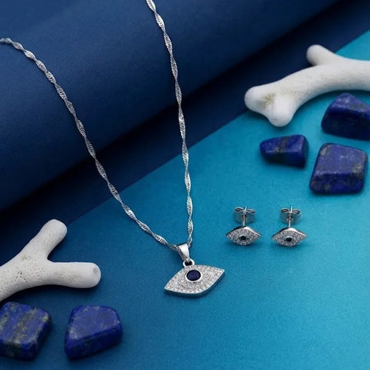 Protective Gaze Pendant with Earring Set