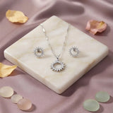 Sun Ring Pendant with Earring Set