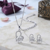 Blush Bloom Pendant with Earring Set
