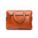 Brown Leather Laptop Bag With Notebook Set