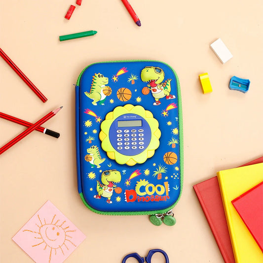 Cool Dinosaur Calculator Zipper Pencil Case