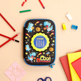 Black Dinosaur Calculator Zipper Pencil Case