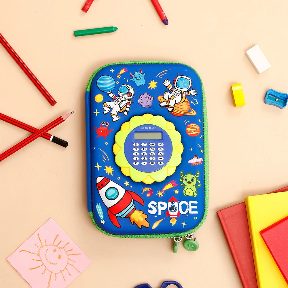 Dark Blue Space Calculator Pencil Case