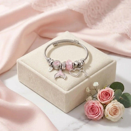 Mermaid Charms Silver Bracelet