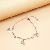 Butterfly Silver Charm Anklet