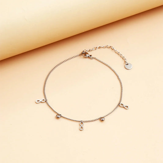 Infinity Silver Charm Anklet