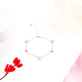 Hearts Silver Charm Anklet