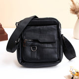 Black Leather Sling Bag With Black Wallet Set