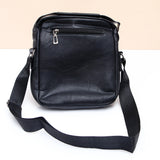 Black Leather Crossbody Sling Bag