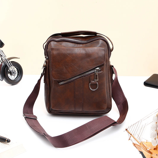 Dark Brown Leather Crossbody Sling Bag