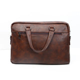 Vintage Brown Leather Buckle Laptop Bag