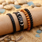 Autumn Leaf Beaded Multilayer Leather Bracelet
