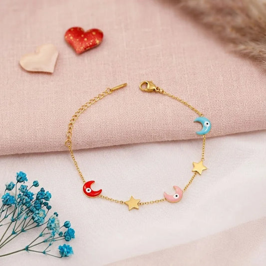 Moon Charms Golden Bracelet