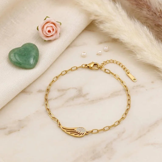 Statement Wings Golden Bracelet