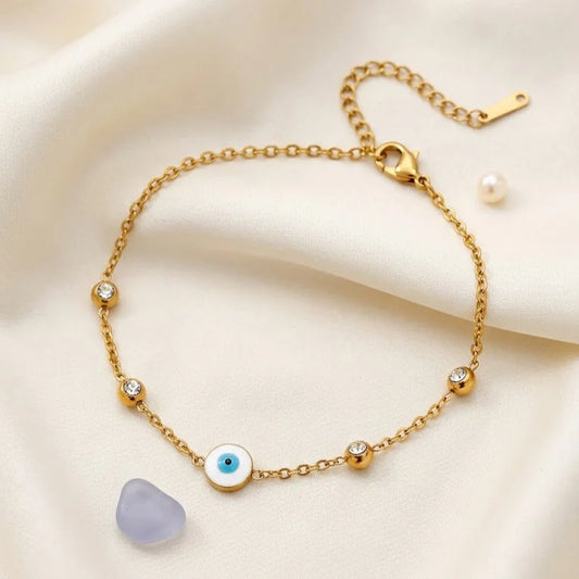 Elegant Evil Eye Golden Bracelet