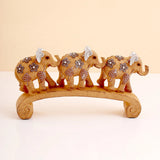 Triple Elephant Arch Figurine Showpiece
