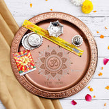 Om Shubh Laabh Copper Pooja Thali Set
