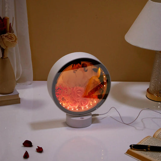 Floral Beauty LED Magic Mirror Photo Frame