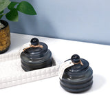 Pack Of 2 Scented Candle in Black Ribbed Glass Jar
