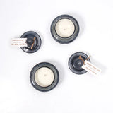 Pack Of 2 Scented Candle in Black Ribbed Glass Jar