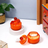 Pack Of 2 Scented Candle in Orange Ribbed Glass Jar
