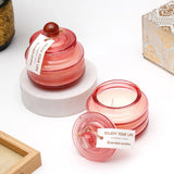 Pack Of 2 Scented Candle in Pink Ribbed Glass Jar
