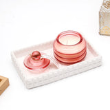 Pack Of 2 Scented Candle in Pink Ribbed Glass Jar
