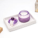 Pack Of 2 Scented Candle in Purple Ribbed Glass Jar