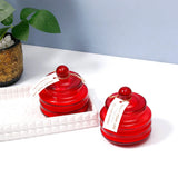Pack Of 2 Scented Candle in Red Ribbed Glass Jar