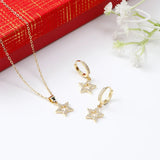 Stellar Dreams Pendant Earing Set with Rose