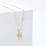 Imperial Crown Pendant Earing Set with Rose