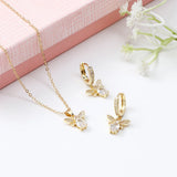 Bee Bliss Pendant Earing Set with Pink Teddy