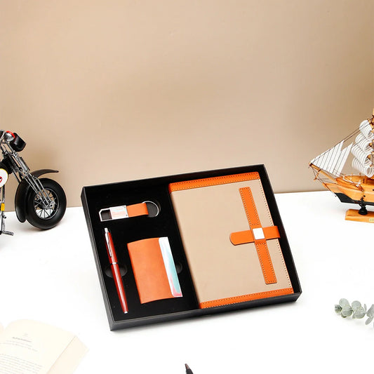 Notebook With Card Holder, Pen and Keychain Gift Set