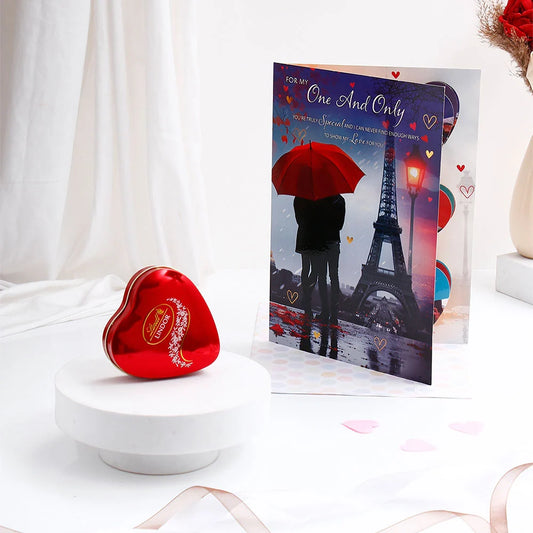 Lindt Chocolate With For My One and Only Love Greeting Card and Envelope